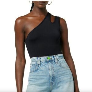 Hudson Jeans Asymmetrical Bodysuit In Black Size L NWT